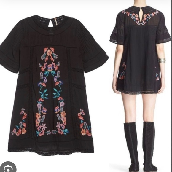 Free People Perfectly Victorian Black Embroidered Dress - Picture 13 of 16